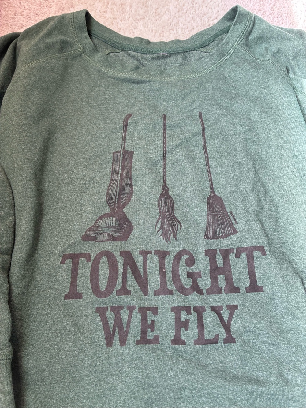 🎇🎆3for$9 Women’s Hocus Pocus 'Tonight We Fly' Green Graphic Shirt